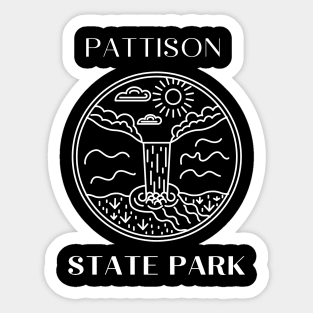 Pattison State Park Waterfall Landscape in the Forest Sticker